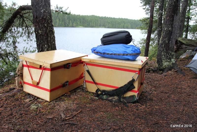 Two wanigans at a lakeside campsite